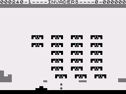 Invaders (ZX81) screenshot: They're getting a bit too close