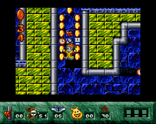Miki (Amiga) screenshot: Treasure hunting
