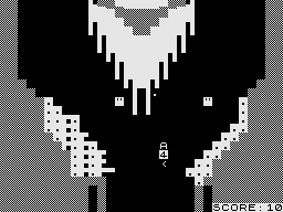 Tai (ZX81) screenshot: Blast the ghostguards.