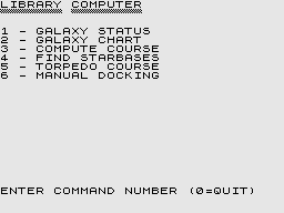 Super Programs 8 (ZX81) screenshot: Library Computer.