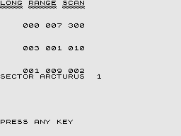 Super Programs 8 (ZX81) screenshot: Long Range Scan.