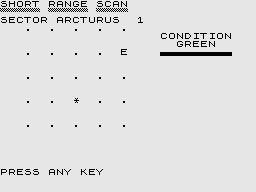 Super Programs 8 (ZX81) screenshot: Short range Scan.