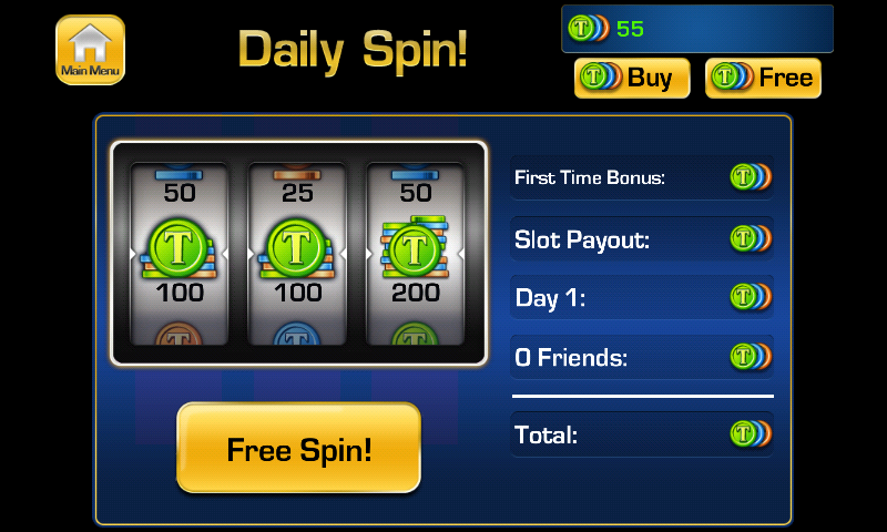 Deal or No Deal (Android) screenshot: Daily spin