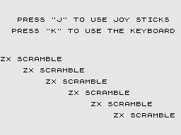 Thro' The Wall also Scramble (ZX81) screenshot: Scramble: Title Screen