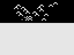 Ten 1K Games (ZX81) screenshot: Invader Dodge