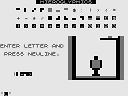 ZX Compendium (ZX81) screenshot: Hieroglyphics
