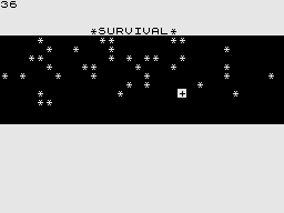 Ten 1K Games (ZX81) screenshot: Survival