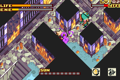 Shin Bokura no Taiyō Gyakushū no Sabata (Game Boy Advance) screenshot: Fight