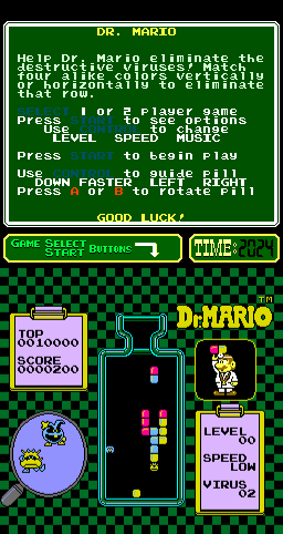 Dr. Mario (Arcade) screenshot: About to remove some pills