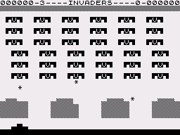 Invaders (ZX81) screenshot: Starting out