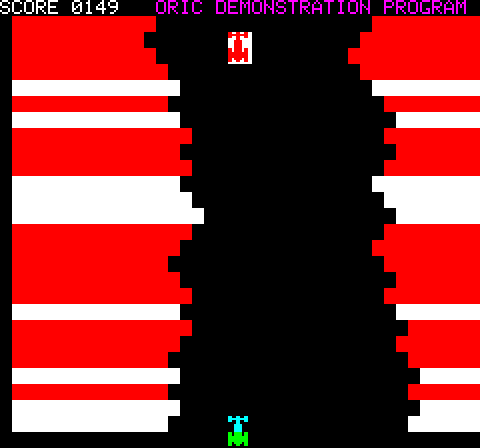 Welcome To Oric Atmos (Oric) screenshot: First opponent car