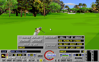 Links: Championship Course - Bay Hill Club & Lodge (DOS) screenshot: Penalty stroke