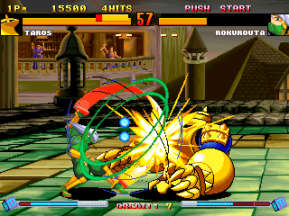 Asura Buster: Eternal Warriors (Arcade) screenshot: Frenzied attack