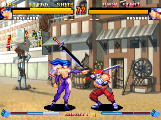 Asura Buster: Eternal Warriors (Arcade) screenshot: It's gonna hurt