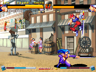 Asura Buster: Eternal Warriors (Arcade) screenshot: Jumped your attack