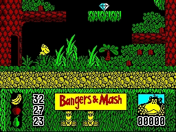 Bangers & Mash (ZX Spectrum) screenshot: Lets collect fruit