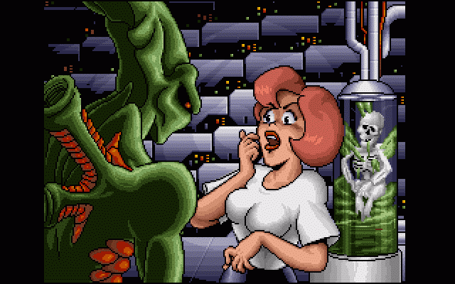 Alien Carnage (DOS) screenshot: Demo - They want to turn us into zombies