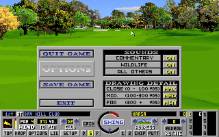 Links: Championship Course - Bay Hill Club & Lodge (DOS) screenshot: In game options
