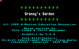 Granny's Garden (Amiga) screenshot: Title screen