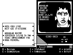 Vera Cruz (ZX Spectrum) screenshot: Getting information