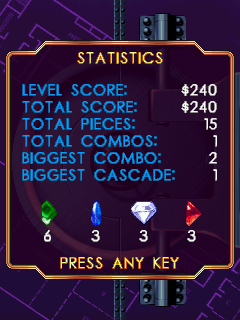 Diamond Twister (J2ME) screenshot: Statistics