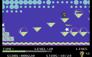 Slater Man (Commodore 64) screenshot: Reverse triangle platform