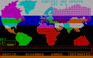 Epidemic! (DOS) screenshot: Oh, so THAT's what the big red button does.