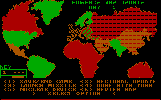 Epidemic! (DOS) screenshot: I'd better give some orders... being Big Taskforce Leader and all.