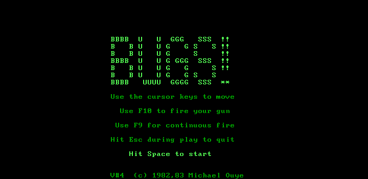 Bugs! (DOS) screenshot: Title screen (v.4)