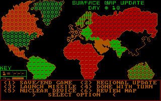Epidemic! (DOS) screenshot: Things ain't looking good - think I'll do the responsible thing and bail.
