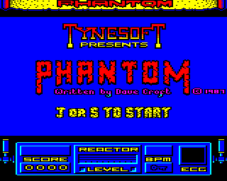 Phantom (BBC Micro) screenshot: Title screen