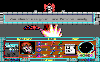 The Catacomb Abyss (DOS) screenshot: Ask and ye shall receive... :-)