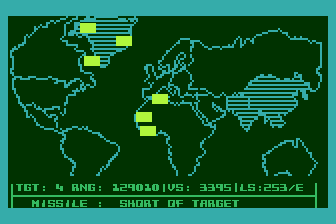 Epidemic! (Atari 8-bit) screenshot: Missed that meteor. Whoops... butterfingers!