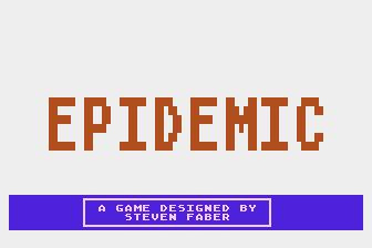Epidemic! (Atari 8-bit) screenshot: Title screen