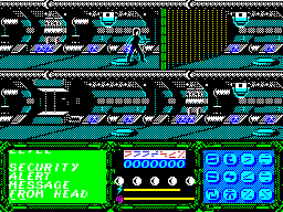 V (ZX Spectrum) screenshot: Exploring the ship