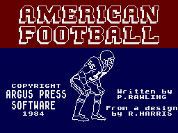 American Football (ZX Spectrum) screenshot: Title Screen