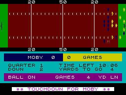 American Football (ZX Spectrum) screenshot: Touchdown!