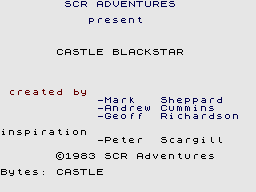 Castle Blackstar (ZX Spectrum) screenshot: Title Screen
