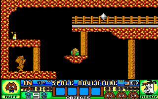 Ruff and Reddy in the Space Adventure (Amiga) screenshot: Level 2