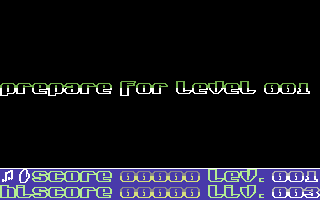 Bombmania (Commodore 64) screenshot: Level introduction