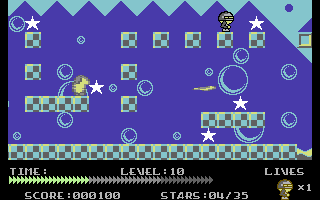 Slater Man (Commodore 64) screenshot: Squares jumping