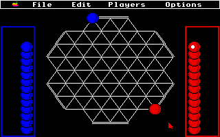 TrianGO (Apple IIgs) screenshot: Placing some stones on the board