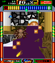 Gals Panic (Arcade) screenshot: I've uncovered some of the picture.