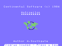 Astromilon (Memotech MTX) screenshot: Loading screen