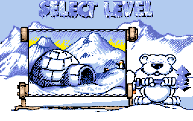 Fire & Ice (DOS) screenshot: 1995 shareware re-release by StreetWise Interactive - World select