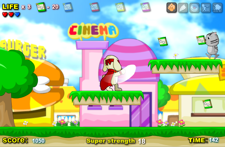 Super Doggy (Browser) screenshot: Super strength