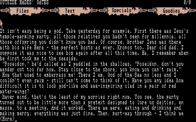 Myth (Amiga) screenshot: Game start