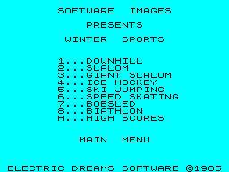 Winter Sports (ZX Spectrum) screenshot: Main Menu