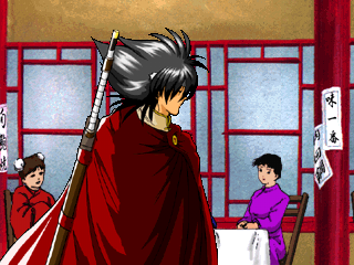 Honoo no Ryōrinin: Cooking Fighter Hao (PlayStation) screenshot: Walking into the restaurant.