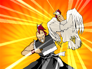 Honoo no Ryōrinin: Cooking Fighter Hao (PlayStation) screenshot: Poor chicken...